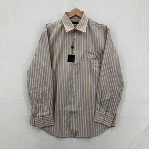 Kenneth Roberts Platinum Shirt Mens Large Light Blue Stripe Long Sleeve Business